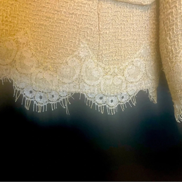 Rickie Freeman for Teri John beautiful size 10 silk lace and cotton  blazer - Picture 5 of 6